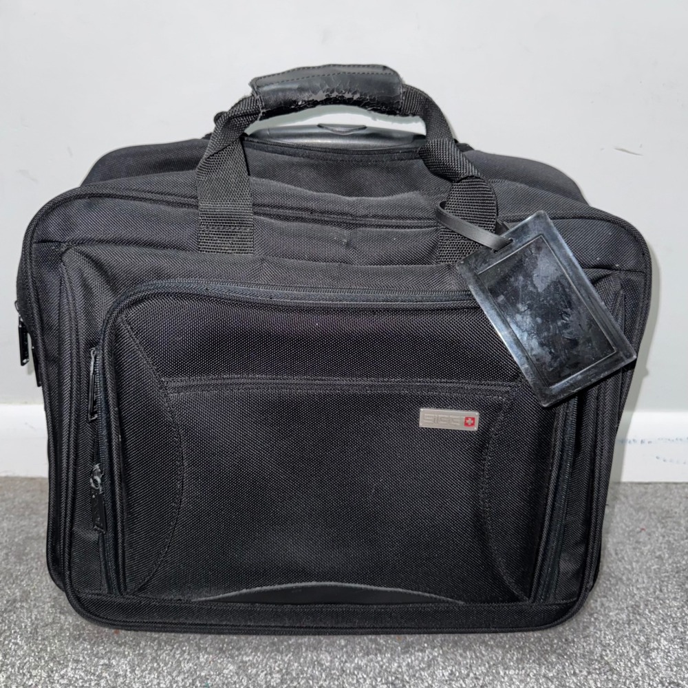 SwissGear Wenger Rolling Laptop Briefcase Black Wheeled Business Travel Bag